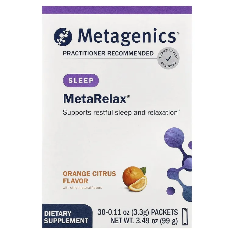Metagenics, MetaRelax®, со вкусом апельсина и цитруса, 30 пакетиков по 3,3 г (0,11 унции)