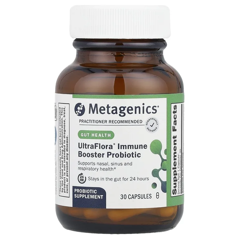 Metagenics, UltraFlora®, пробиотик для поддержки иммунитета, 30 капсул