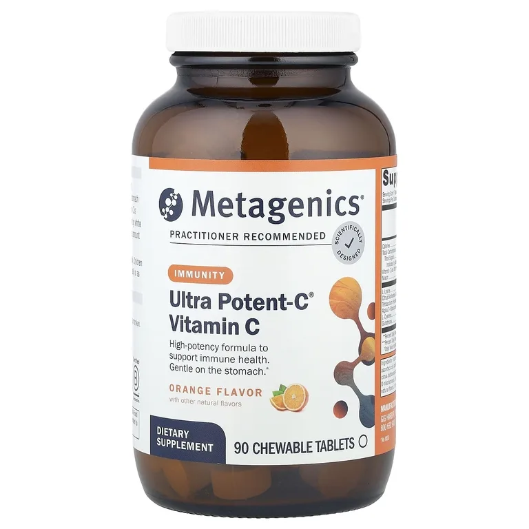 Metagenics, витамин C, апельсин, 90 жевательных таблеток