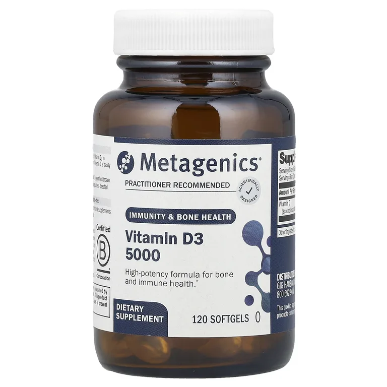 Metagenics, витамин D3 5000, 125 мкг (5000 МЕ), 120 капсул