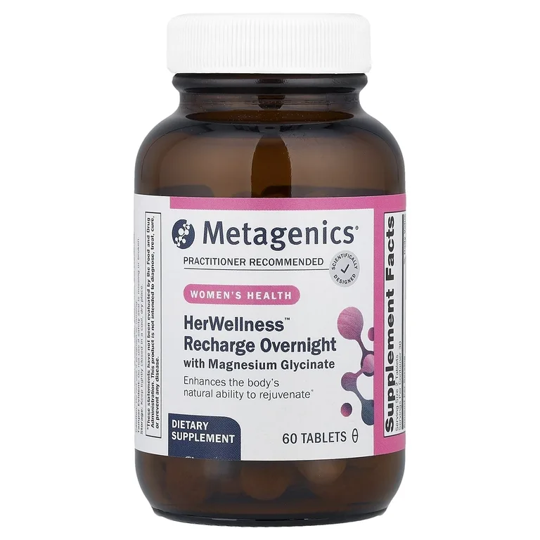 Metagenics, Women's Health, HerWellness™, восстанавливающий в течение ночи, с глицинатом магния, 60 таблеток