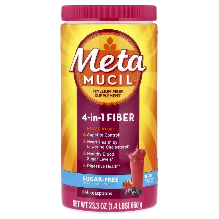 Metamucil, 4-в-1 клетчатка, со вкусом ягод, 660 г (1,4 фунта)