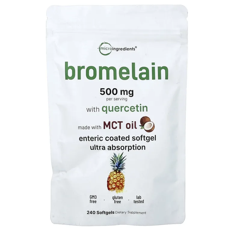 Micro Ingredients, бромелаин с кверцетином, 240 капсул