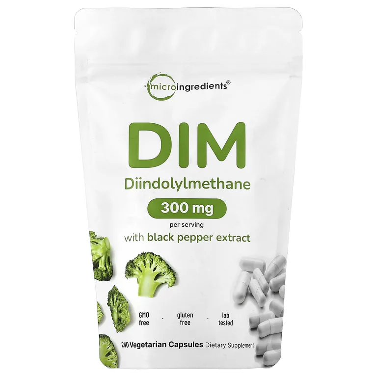 Micro Ingredients, DIM с экстрактом черного перца, 240 вегетарианских капсул
