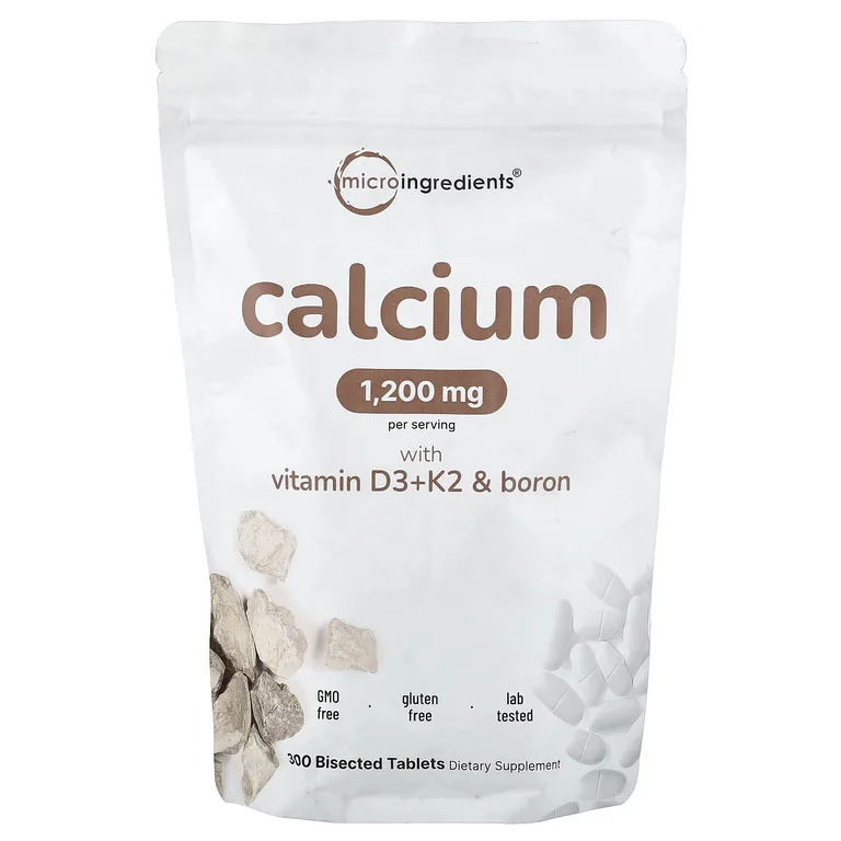 Micro Ingredients, кальций с витаминами D3, K2 и бором, 300 таблеток, разделенных на части