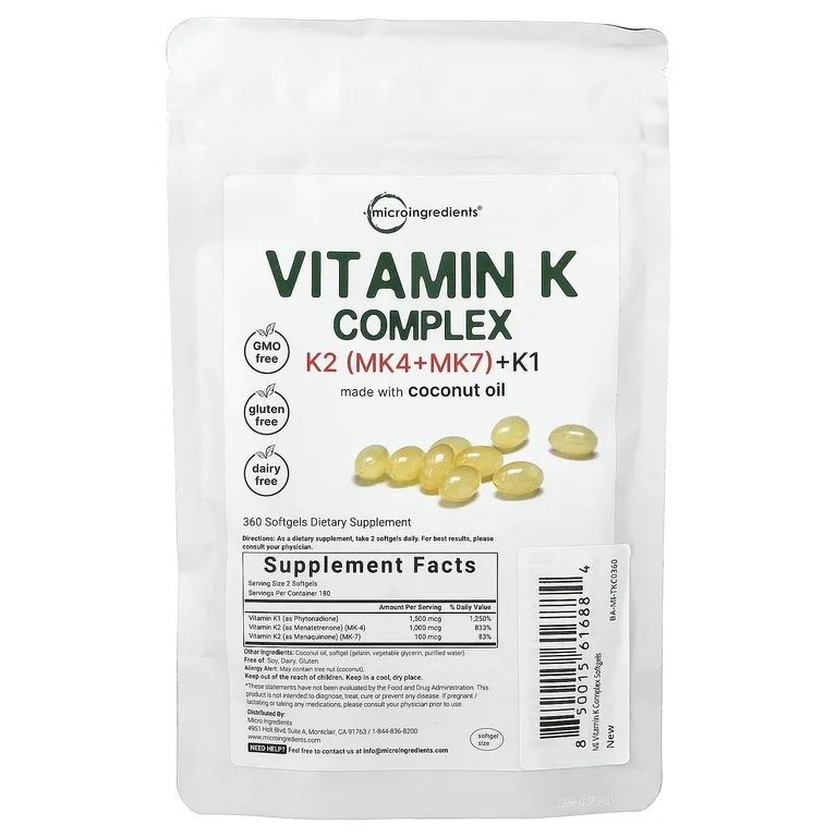 Micro Ingredients, комплекс с витамином K, 360 капсул