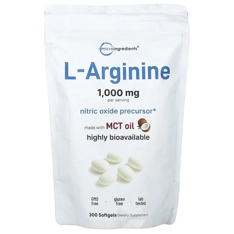 Micro Ingredients, L-аргинин, 300 капсул (250 мг в 1 капсуле)