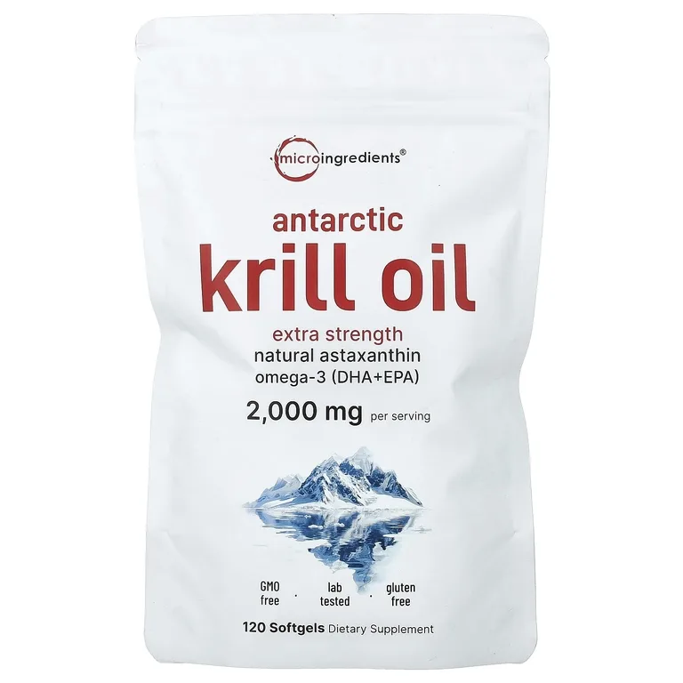 Micro Ingredients, масло антарктического криля, 120 капсул (1000 мг в 1 капсуле)