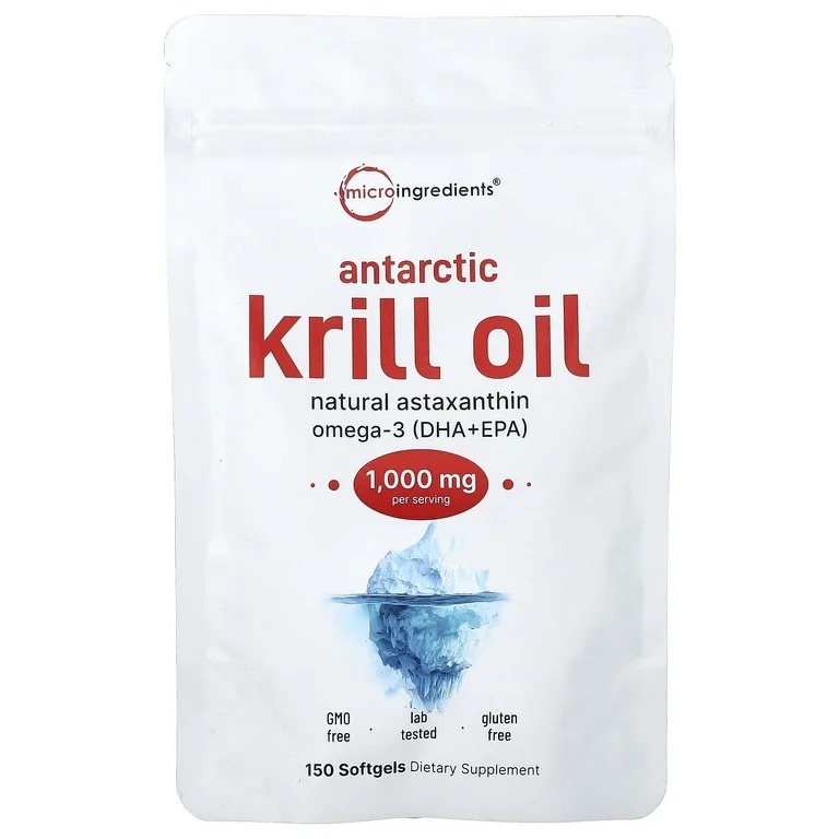 Micro Ingredients, масло антарктического криля, 150 капсул (500 мг в 1 капсуле)