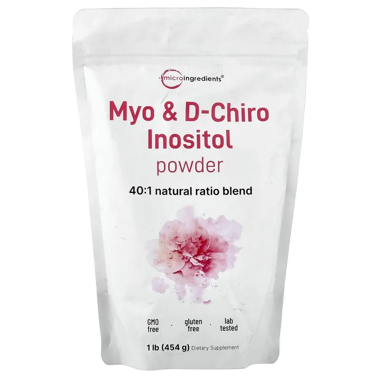 Micro Ingredients, мио- и D-хироинозитол в порошке, 454 г (1 фунт)