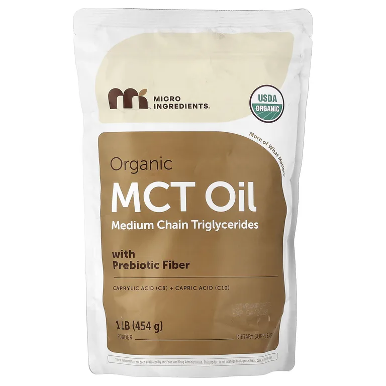 Micro Ingredients, органическое масло MCT в порошке с пребиотической клетчаткой, 454 г (1 фунт)