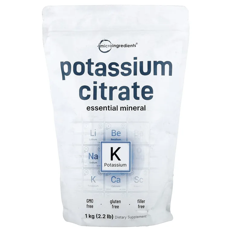 Micro Ingredients, цитрат калия, 1 кг (2,2 фунта)