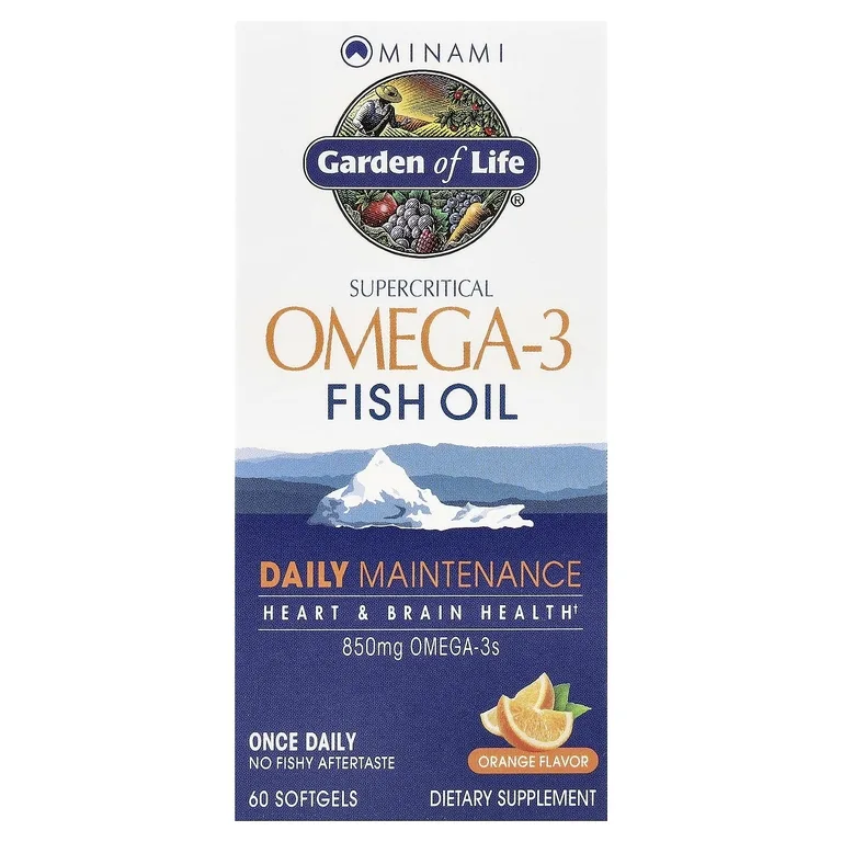Minami Nutrition, рыбий жир с омега-3, со вкусом апельсина, 60 желатиновых капсул