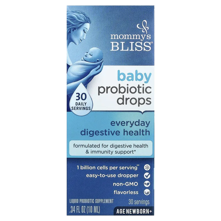 Mommy's Bliss, пробиотические капли для малышей, для ежедневного здоровья пищеварительной системы, с рождения, 10 мл (0,34 жидк. унции)