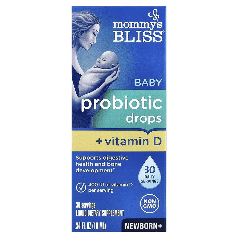 Mommy's Bliss, пробиотические капли для малышей с витамином D, с рождения, 10 мл (0,34 жидк. унции)