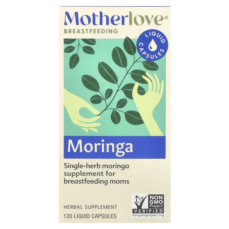 Motherlove, грудное вскармливание, моринга, 120 капсул с жидкостью (579 мг в 1 капсуле)