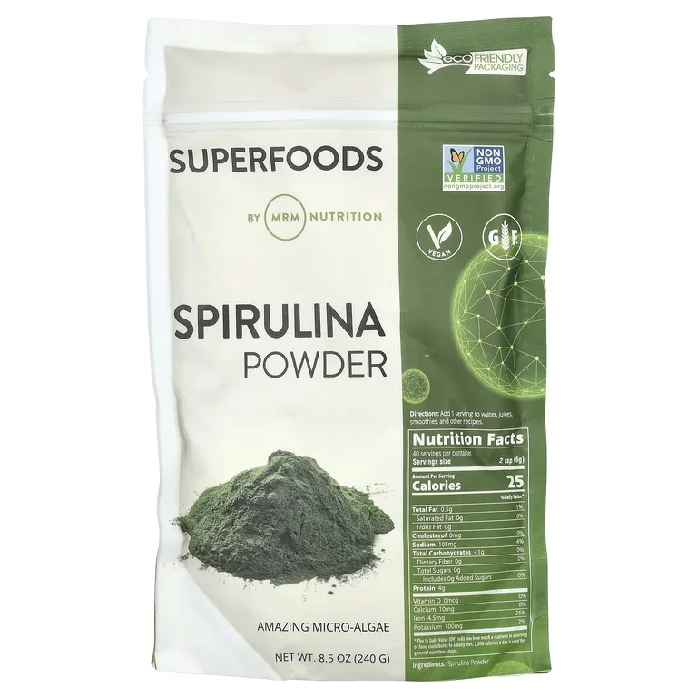 MRM Nutrition, Порошок необработанной спирулины, 240 г (8,5 унции)