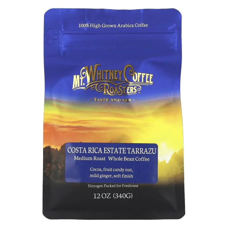 Mt. Whitney Coffee Roasters, Коста-Рика Экстракт Тарразу, кофе в зернах, средняя обжарка, 340 г (12 унций)