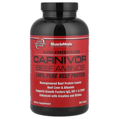 MuscleMeds, говяжий протеин, 300 таблеток