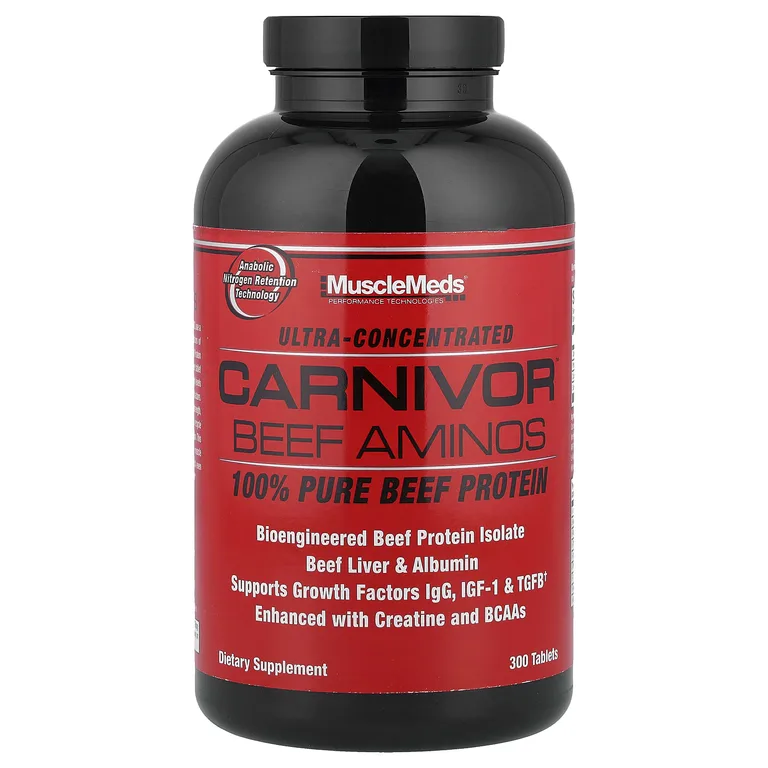 MuscleMeds, говяжий протеин, 300 таблеток