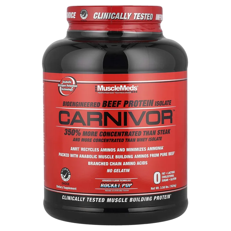 MuscleMeds, Мясоядный белок, биоинженерная обработка говяжих, Rocket Pop, 3,58 фунта (1624 г)