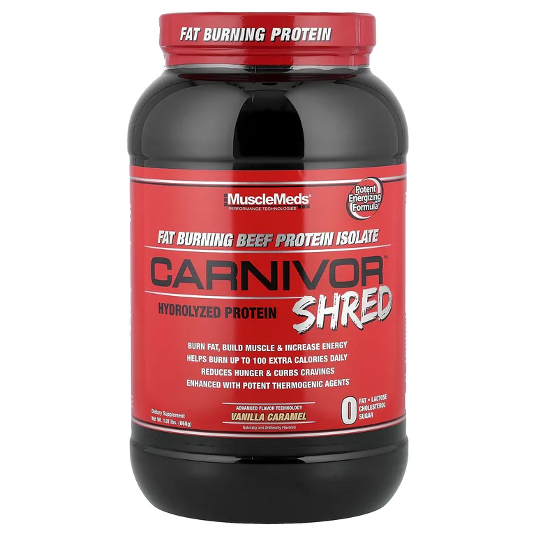 MuscleMeds, Мясоядный белок, гидролизованный ванильный карамель, 1,91 фунта (868 г)