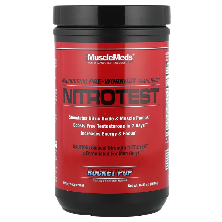 MuscleMeds, Nitrotest, андрогенный предтренировочный комплекс, Rocket Pop, 16,53 унции (468,6 г)