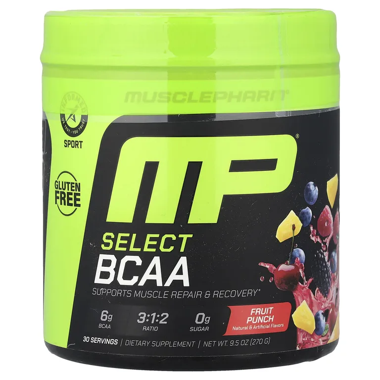MusclePharm, аминокислоты с разветвленной цепью, со вкусом фруктового пунша, 270 г (9,5 унции)
