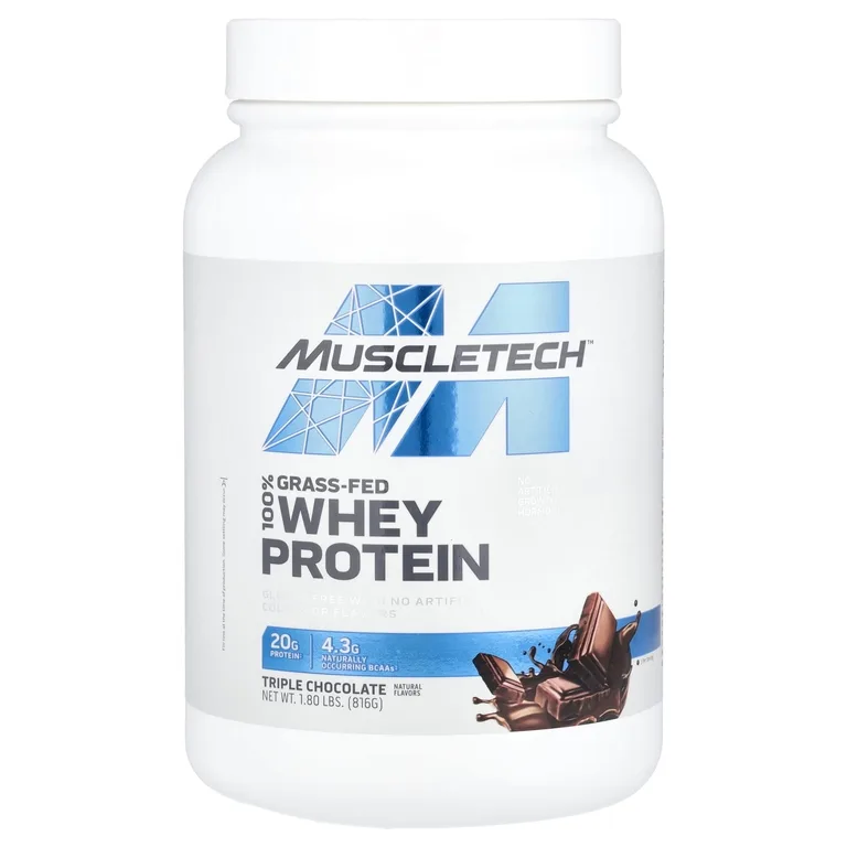 MuscleTech, 100% сывороточный протеин травяного откорма, тройной шоколад, 816 г (1,80 фунта)