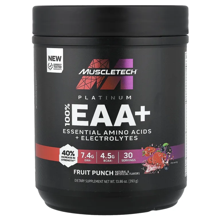 MuscleTech, Platinum, 100% EAA+, фруктовый пунш, 393 г (13,86 унции)