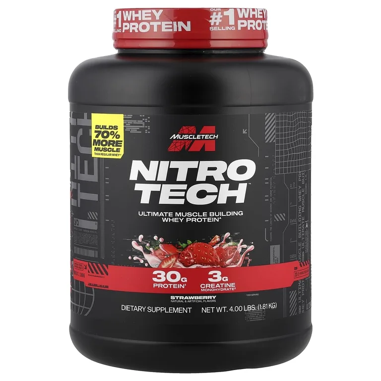 MuscleTech, сывороточный протеин, клубничный вкус, 1,81 кг (4 фунта)
