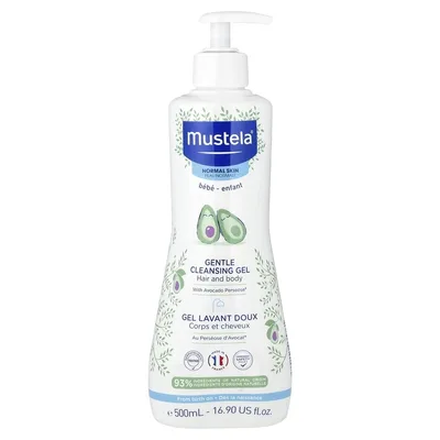 Mustela, мягкий очищающий гель с авокадо, для волос и тела, 500 мл (16,9 жидк. унции)