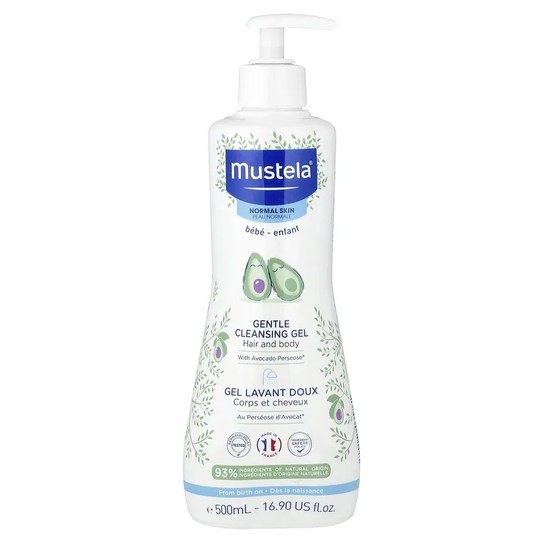 Mustela, мягкий очищающий гель с авокадо, для волос и тела, 500 мл (16,9 жидк. унции)