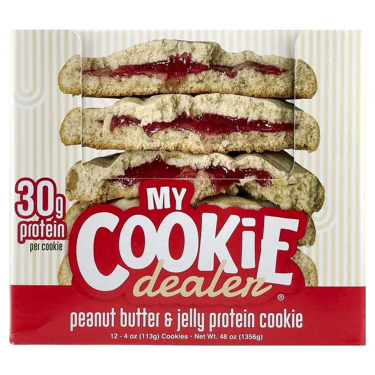 My Cookie Dealer Protein, протеиновое печенье, арахисовая паста и джем, 12 шт. по 113 г (4 унции)