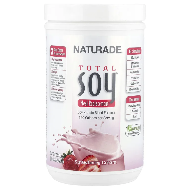 Naturade, комплекс из смеси соевого протеина, со вкусом клубничного крема, 507 г (1 фунт)