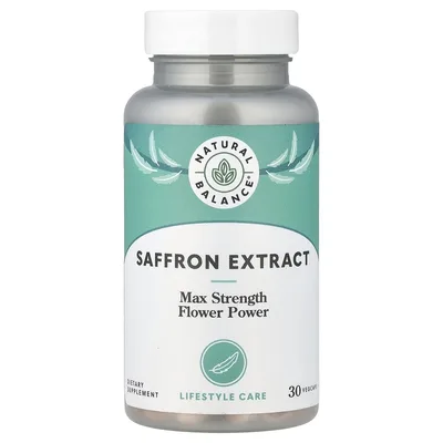 Natural Balance, экстракт шафрана, 30 растительных капсул (100 мг в 1 растительной капсуле)
