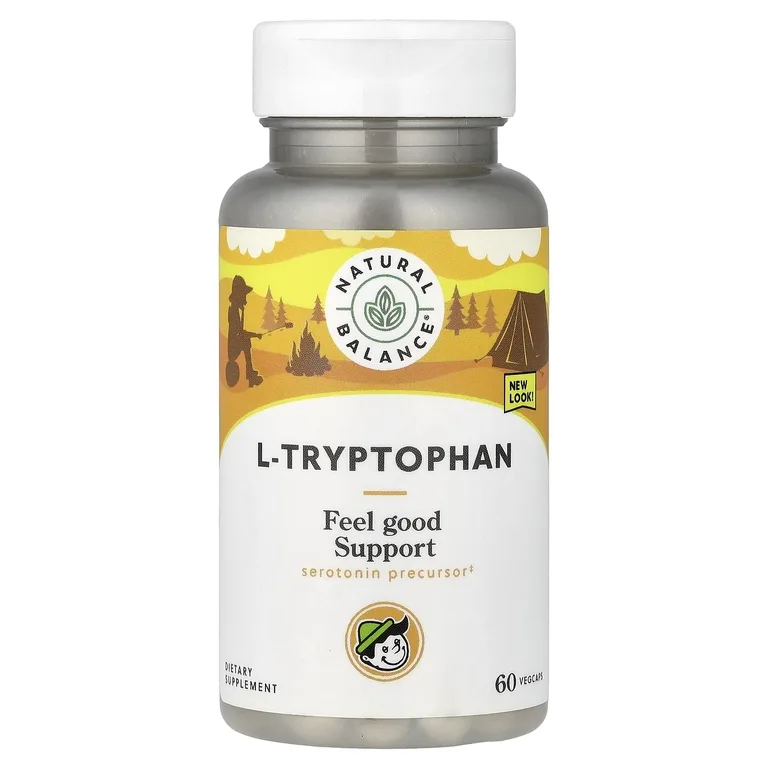 Natural Balance, L-триптофан, 60 растительных капсул (500 мг в 1 капсуле)