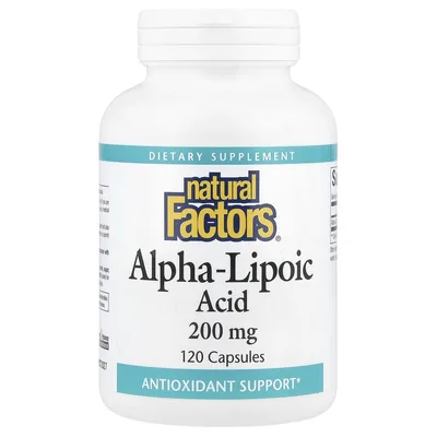 Natural Factors, альфа-липоевая кислота, 200 мг, 120 капсул