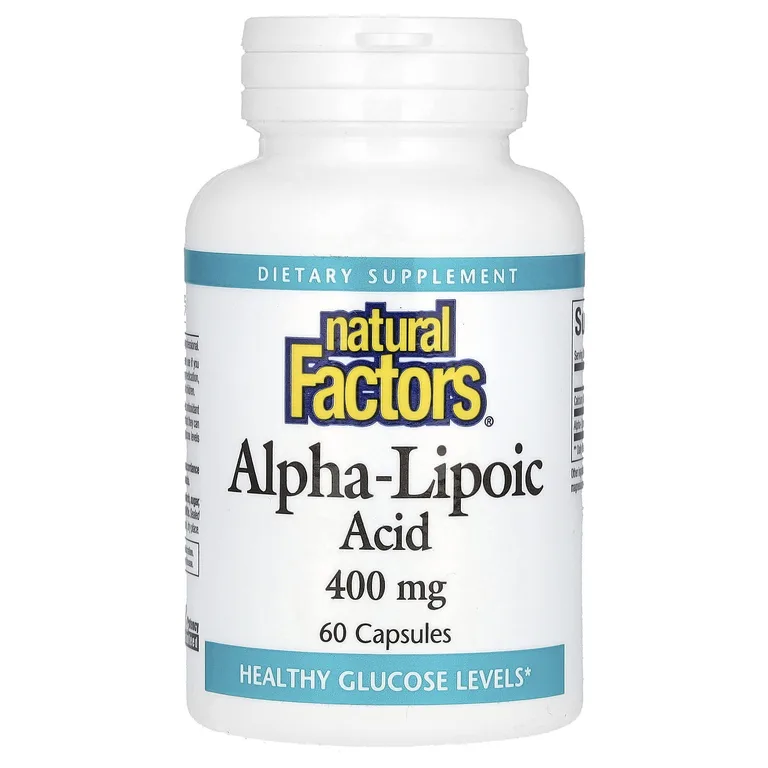 Natural Factors, альфа-липоевая кислота, 400 мг, 60 капсул