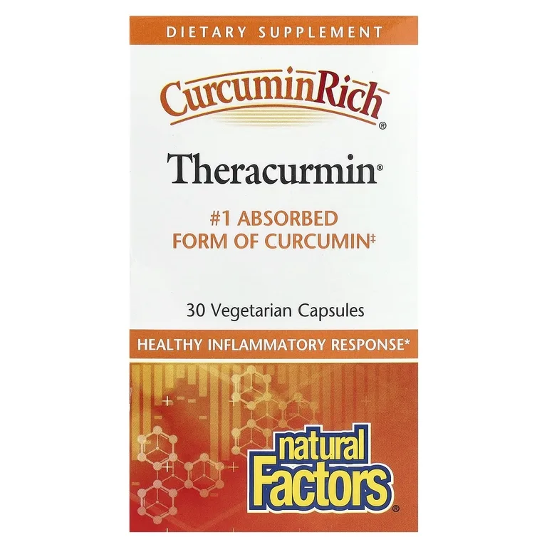 Natural Factors, CurcuminRich, Theracurmin, куркумин, 30 мг, 30 вегетарианских капсул