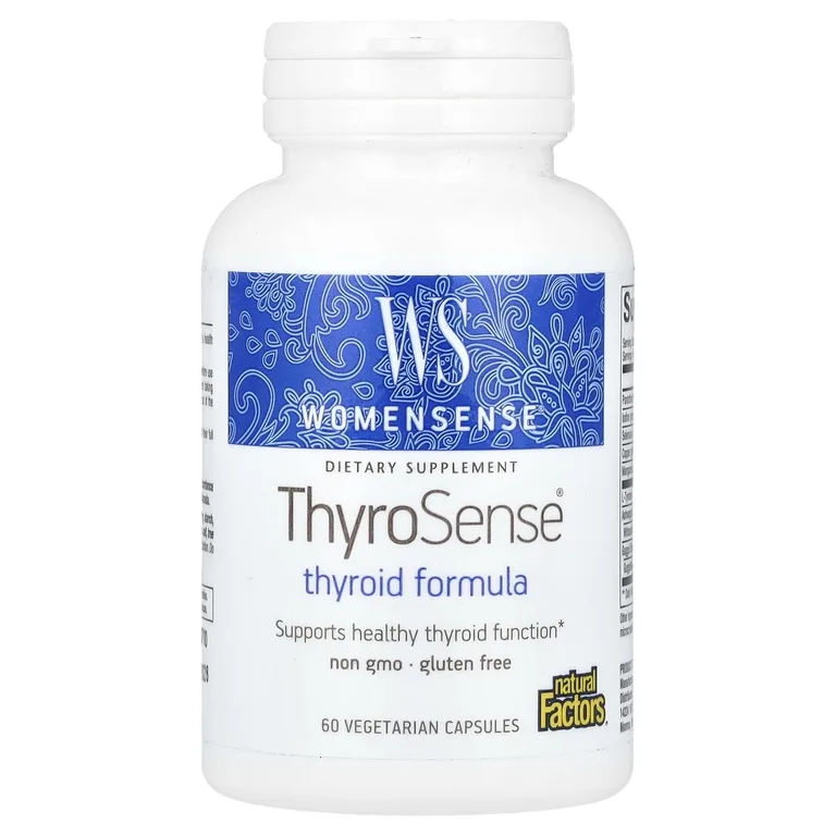 Natural Factors, добавка для здоровья щитовидной железы ThyroSense®, 60 вегетарианских капсул