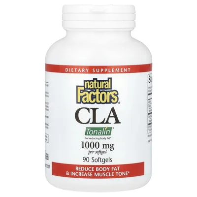Natural Factors, КЛК, 1000 мг, 90 мягких таблеток