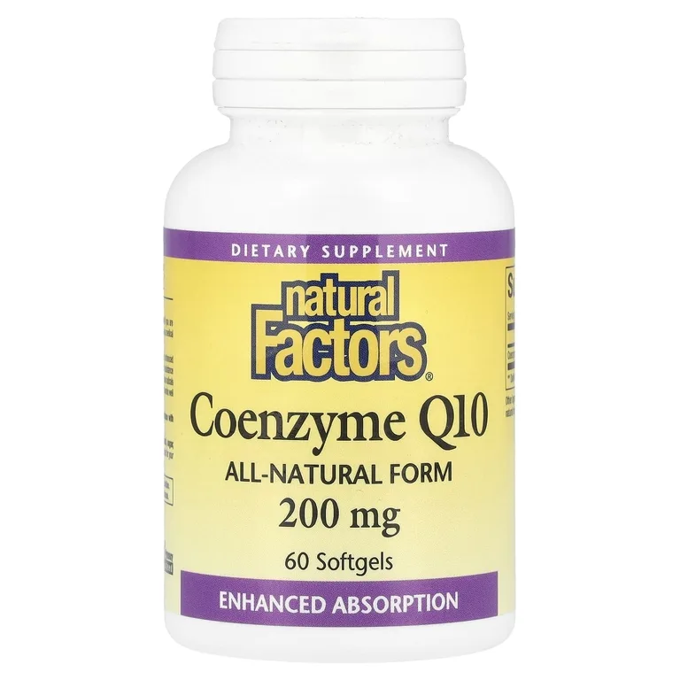 Natural Factors, коэнзим Q10, 200 мг, 60 капсул