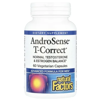 Natural Factors, комплекс для баланса тестостерона и эстрогена, 60 вегетарианских капсул
