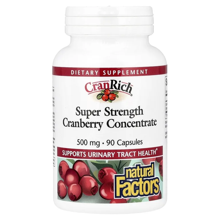 Natural Factors, концентрат клюквы, суперсила, 500 мг, 90 капсул