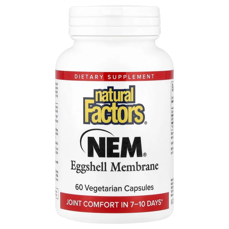 Natural Factors, NEM, натуральная оболочка из яичной скорлупы, 60 вегетарианских капсул