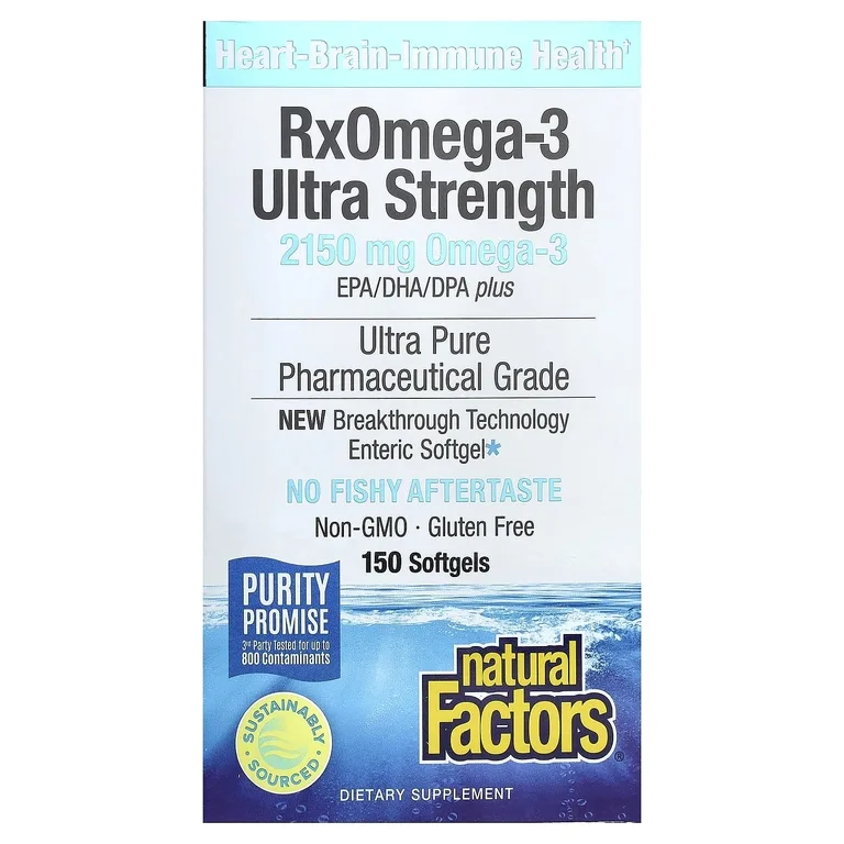 Natural Factors, омега-3 повышенной силы действия, 150 желатиновых капсул (1075 мг в 1 капсуле)