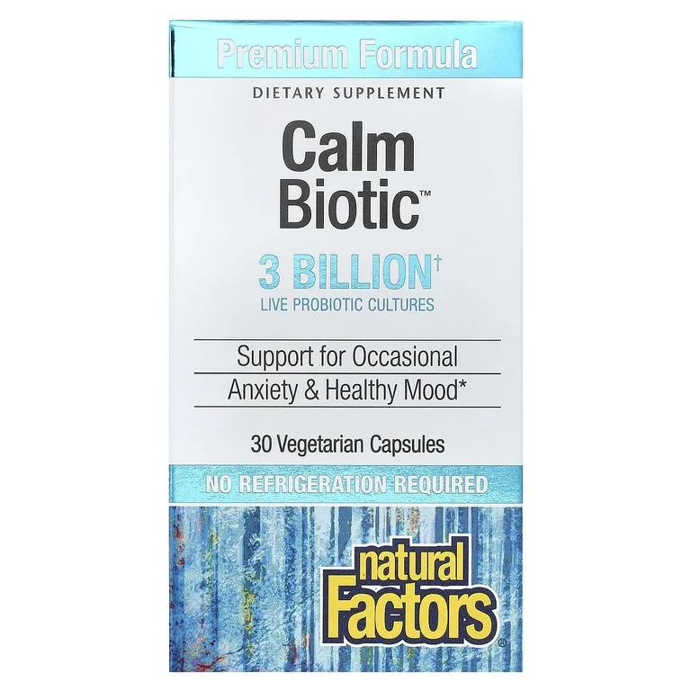 Natural Factors, пробиотики, 3 млрд, 30 вегетарианских капсул