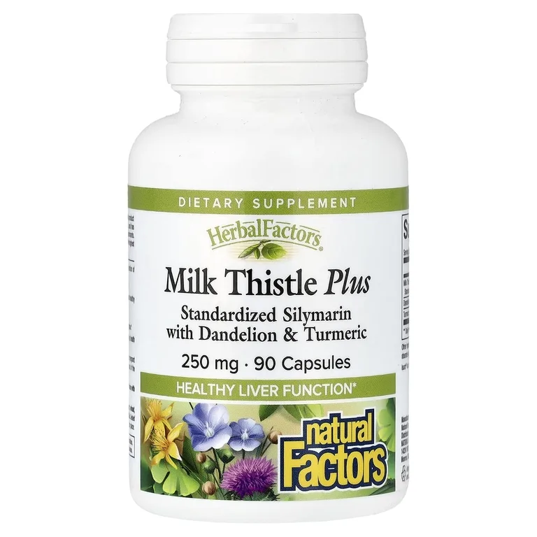 Natural Factors, Растительные факторы® расторопша плюс, 90 капсул