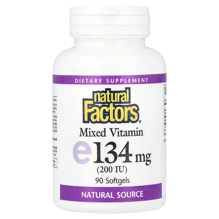 Natural Factors, смешанный витамин E, 134 мг (200 МЕ), 90 капсул
